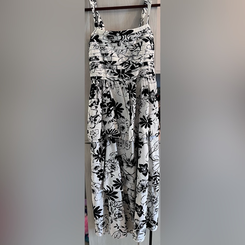 Abercrombie & Fitch Black and White Floral Maxi Dress 👗 Size LP